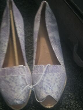 gentle souls Lavender Peep-Toe Flats with Shimmer